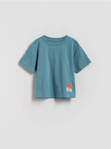 Reserved - Бавовняна футболка - синій - 111FO-55X