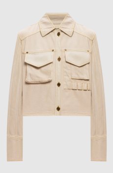 Бежевая джинсовая куртка