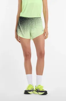 Женские салатовые шорты RC Ultra Light Printed Short 3 Зеленый L New Balance WB61R51KAFG