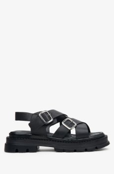Сандалі шкіряні чорні Estro ER00113104