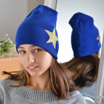 Шапки Lemanta Шапка для дівчаток електрик (звезда золото) Шапки Lemanta Шапка для дівчаток електрик (звезда золото)