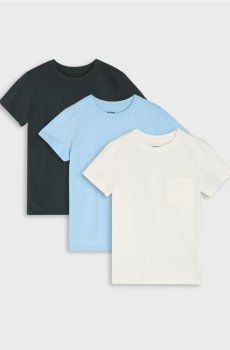 Бавовняні футболки з кишенею – набір із 3 - кремовий