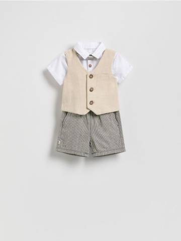 Reserved - BABIES` BODY, TROUSERS & BOW TIE - коричневий - 513BF-88X Reserved - BABIES` BODY, TROUSERS & BOW TIE - коричневий - 513BF-88X