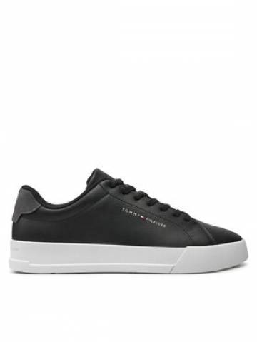Tommy Hilfiger Снікерcи Th Court Leather Grain Ess FM0FM05297 Чорний Tommy Hilfiger Снікерcи Th Court Leather Grain Ess FM0FM05297 Чорний