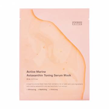 Осветляющая маска для лица Sungboon Editor Active Marine Astaxanthin Toning Serum Mask с астаксантином и ниацинамидом, 23 мл Осветляющая маска для лица Sungboon Editor Active Marine Astaxanthin Toning Serum Mask с астаксантином и ниацинамидом, 23 мл