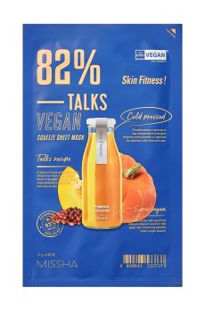 Восстанавливающая тканевая маска для лица Missha Talks Vegan Squeeze Sheet Mask Skin Fitness, 27 г