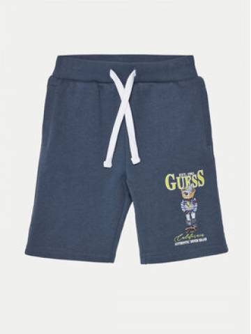 Guess Шорти з тканини N5RD03 KAD74 Cиній Relaxed Fit Guess Шорти з тканини N5RD03 KAD74 Cиній Relaxed Fit