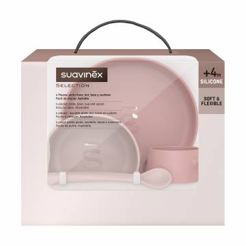 Детский набор посуды для кормления Suavinex Colour Essence розовый, от 4 месяцев, 4 предмета (401543) Детский набор посуды для кормления Suavinex Colour Essence розовый, от 4 месяцев, 4 предмета (401543)