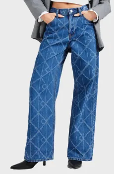 Женские синие джинсы с узором ATLANTIC Синий 29-RG Calvin Klein Jeans LV047D709G