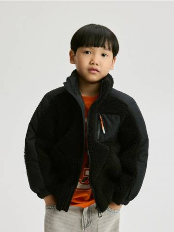 Reserved - Куртка шерпа - чорний - PL631-99X