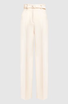 Белые штаны Norman из шерсти и шелка