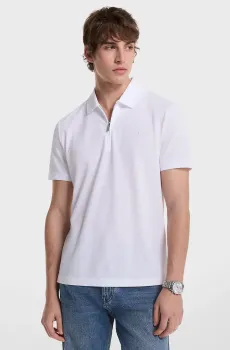 Мужское белое поло SLEEK PIQUE SS ZIP POLO Белый L Michael Kors CS552HOHFK