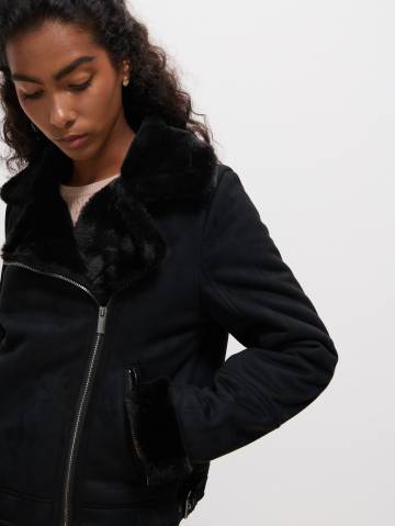 Mohito - Куртка з хутряним коміром - чорний - 38