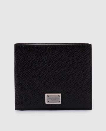 Черный кожаный портмоне с логотипом