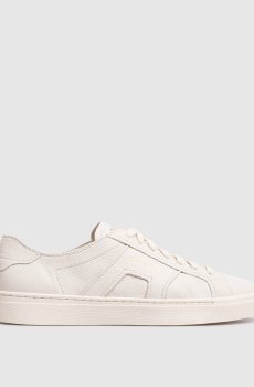 Белые кожаные кеды с логотипом