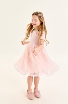 Сукня зі спідницею з тюлю - пастельний рожевий