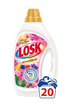 Гель для стирки Losk Color Ароматерапия с эфирными маслами и ароматом малазийского цветка, 20 стирок, 900 мл