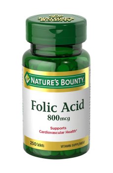 Фолиевая кислота Natures Bounty Folic Acid 800 мкг, 250 таблеток