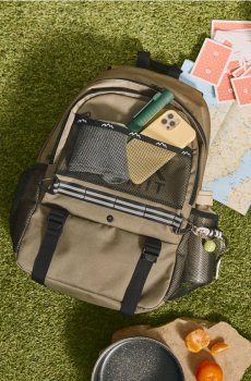 Рюкзак із сітчастою кишенею та гірським мотивом - хакі