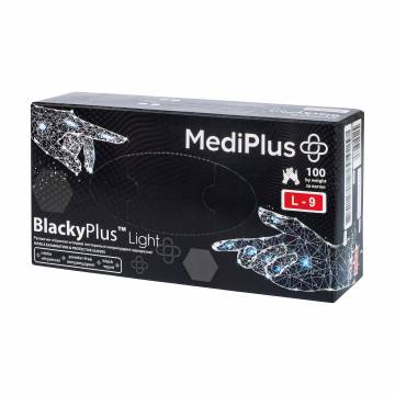 Перчатки нитриловые MediPlus NitryPlus Light нестерильные, черные, размер L, 100 шт