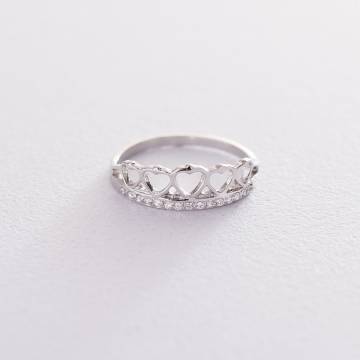 Золотое кольцо "Корона из сердец" (фианит) к06272 Золотое кольцо "Корона из сердец" (фианит) к06272