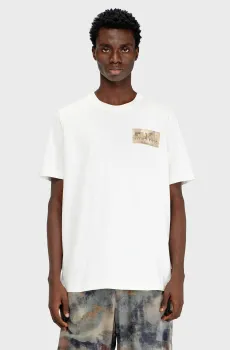 Мужская белая футболка T-ADJUST-V4 Белый L Diesel A19984 0AGRI