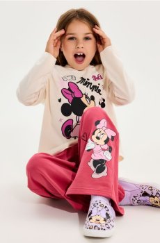 Широкі спортивні штани Minnie Mouse - яскраво-рожевий