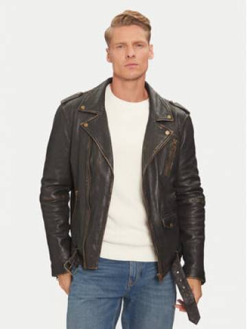 Serge Pariente Шкіряна куртка Rocker Vintage Чорний Regular Fit Serge Pariente Шкіряна куртка Rocker Vintage Чорний Regular Fit