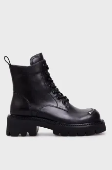 Женские черные кожаные ботинки Annika Черный 37 PRPY PRFLT0088W