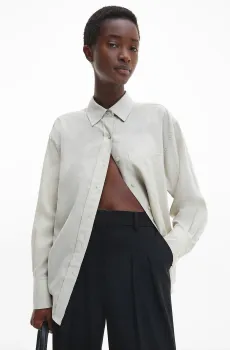 Женская серая рубашка RELAXED SHEER Серый 36 Calvin Klein K20K205368