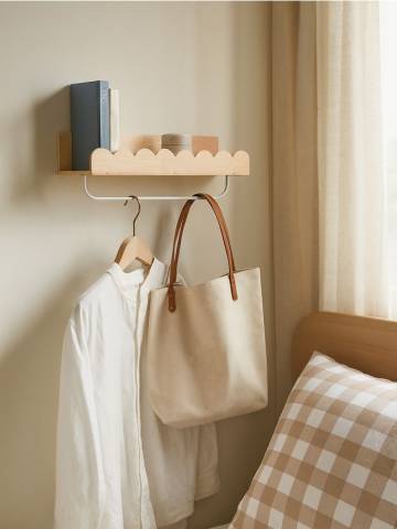 Полиця з гачком - бежевий