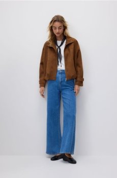 Reserved - Куртка зі штучної замші - золотисто-коричневий - 492IA-82X