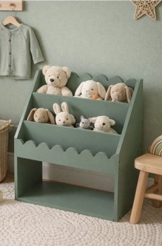 Книжкова полиця з хвилястим краєм - темно-зелений