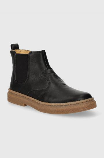 Детские кожаные ботинки Pom Dapi TRIX JOD ZIP цвет чёрный