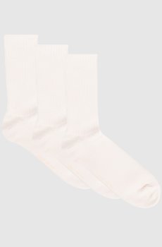 Набор белых носков в рубчике из органического хлопка