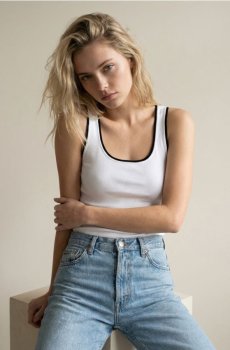 Блуза на бретелях з віскозою - білий