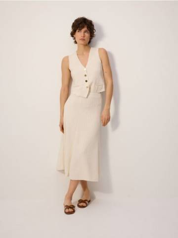 Reserved - LADIES` SKIRT - кремовий - YS806-01X Reserved - LADIES` SKIRT - кремовий - YS806-01X