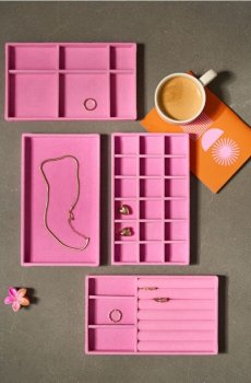 Набір органайзерів для шухляди з перегородками 4-pack - рожевий