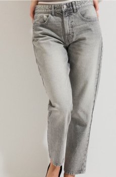 Класичні джинси mom fit - сірий