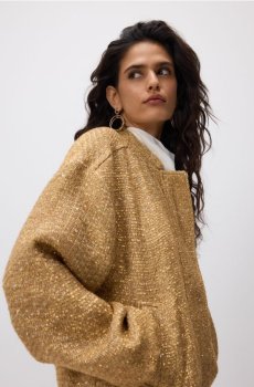 Reserved - Куртка бомбер - золотий - 777JC-GLD