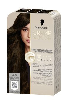 Перманентная крем-краска для волос Creme Supreme 4-0 Натуральный каштановый, 182 мл