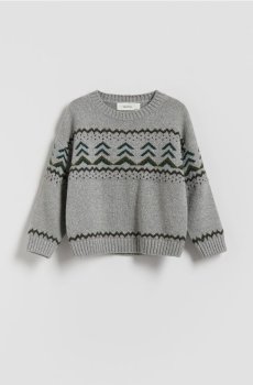Reserved - Жакардовий джемпер - світло-сірий - 673FH-09M