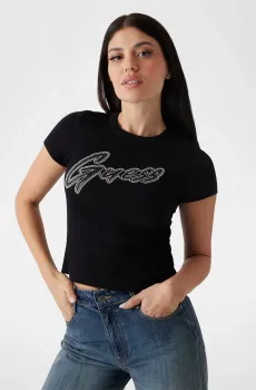 Женская черная футболка Черный S Guess W5RI68.KA0H1;JBLK