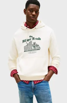 Мужское белое худи HERALD SKYLINE Белый L Tommy Hilfiger MW0MW40066