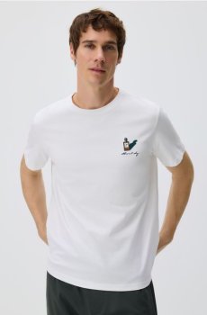 Reserved - Футболка regular fit з мерсеризованої бавовни - білий - 242JA-00X