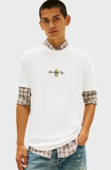 Мужская белая футболка REG SIGN Белый XXL Tommy Jeans DM0DM22532