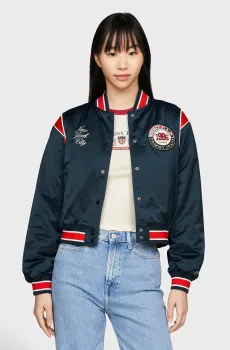 Женский темно-синий бомбер TJW ARCHIVE GAMES Синий M Tommy Jeans DW0DW18535