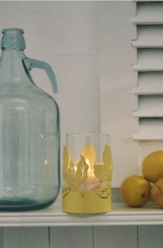 Свічник з мотивом лимонів - жовтий