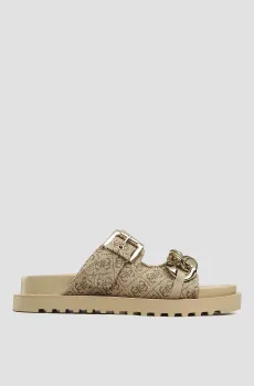Женские бежевые слайдеры с узором Бежевый 36 Guess FL6FT2.FAL03;BEIBR