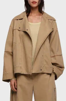 Женская бежевая джинсовая куртка Бежевый L Bimba Y Lola 261BR0402.10630